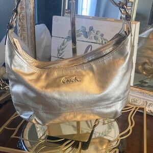 Genuine Coach  SOHO Leather F17489  Metallic Gold SOHO 2012  Bag